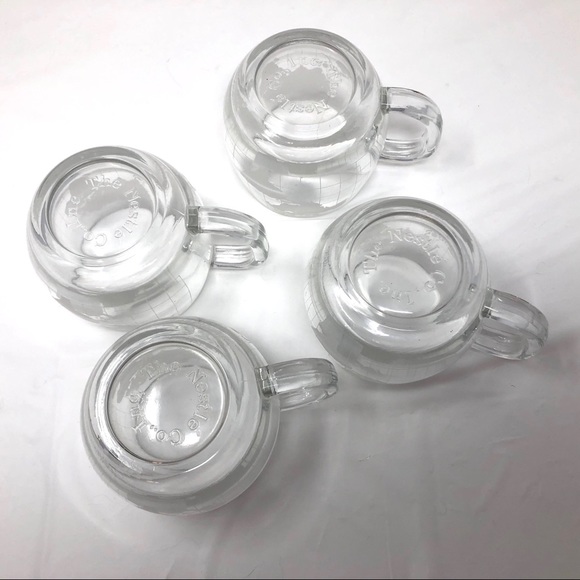 Circa 1970s THE NESTLE CO. 4 glass globe mugs - Picture 7 of 7